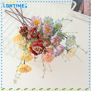 Lontime ดอกโรโดเดนดรอนประดิษฐ์ ผ้าไหม ไม่ซีดจาง ติดทนนาน 6 สี สําหรับตกแต่งบ้าน 2 ชิ้น