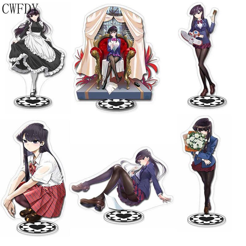 อะนิเมะ Standee รุ่น Komi Cant Communicate Arcylic ขาตั้งชุดแผ่น Komi Shoko ตกแต่งโต๊ะศึกษามุม 15 ซม