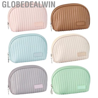 Globedealwin PU Makeup Bag  Big Opening Cosmetic Pouch for