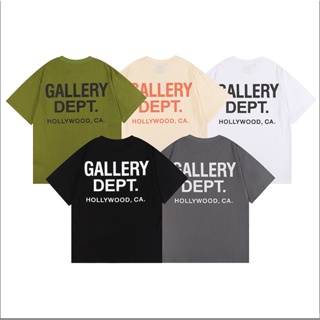 ✨ มีสินค้า ✨ เสื้อยืดคอกลม แขนสั้น ผ้าฝ้ายแท้ พิมพ์ลายโลโก้ตัวอักษร High Street Gallery Dept แฟชั่นสําหรับผู้ชาย และผู้หญิง