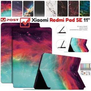 Folio เคสหนัง ฝาพับ ลายการ์ตูน กันกระแทก พร้อมช่องใส่บัตร สําหรับ Xiaomi Redmi Pad SE 2023 11.0 นิ้ว