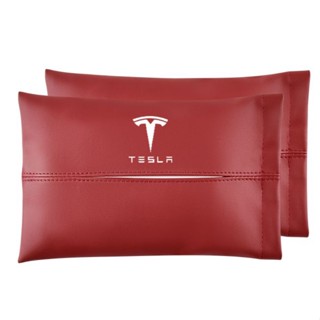 TESLA LOGO tissue box MODEL S MODEL3 MODEL X MODEL Y car seat rear hanging paper bag handrail box strap leather storage bag