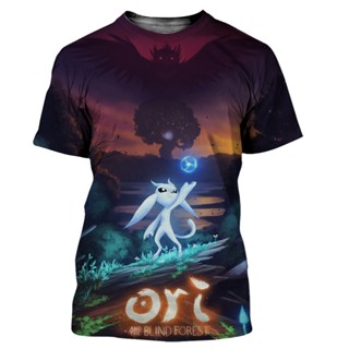 เสื้อยืดแฟชั่น พิมพ์ลายการ์ตูนเกม Ori and the Will of the Wisps 3D โอเวอร์ไซซ์ สําหรับเด็กผู้ชาย และเด็กผู้หญิง