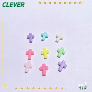 Clever พวงกุญแจลูกปัดเรซิ่น กว้าง 12 มม. ยาว 16 มม. สีแคนดี้ น้ําหนักเบา 100 ชิ้น