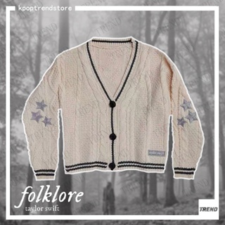 【พร้อมส่ง】Taylor Swif Folklore เสื้อกันหนาวคาร์ดิแกน แขนยาว ปักลาย พลัสไซซ์ แฟชั่นสําหรับผู้ชาย และผู้หญิง