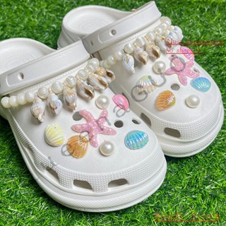 Shell starfish chain  CROCS Jibbitz set（ไม่รวมรองเท้า）Crocs jibbitz สติกเกอร์หัวเข็มขัด สําหรับตกแต่งรองเท้า crocs diy