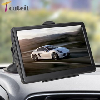 Tcuteit เครื่องนําทาง GPS 256MB+16G ระบบคู่ 3D 7 นิ้ว พร้อมแผนที่ สําหรับรถยนต์