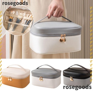 Rosegoods1 กระเป๋าเครื่องสําอาง หนัง PU กันน้ํา ความจุขนาดใหญ่ อเนกประสงค์ สําหรับผู้หญิง