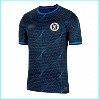 เสื้อยืดแขนสั้น พิมพ์ลายการ์ตูนฟุตบอล Chelsea Away Jersey พลัสไซซ์ 2023-24