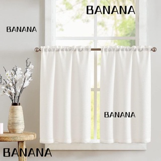 Banana1 ผ้าม่านหน้าต่างสั้น 29x36 นิ้ว สีขาว ใช้ง่าย สําหรับห้องครัว ห้องนอน คาเฟ่ 2 ชิ้น