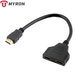 Myron อะแดปเตอร์แปลงสายเคเบิ้ล HDMI Splitter Games 1 To 2 Way