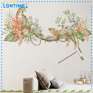 Lontime สติกเกอร์ PVC ลายเสือดาว ลอกออกได้ สําหรับติดตกแต่งผนังห้องนอน บ้าน