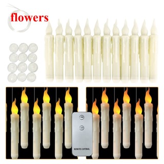 Flowers Decorations - เทียน LED ลอยน้ํา 12 ชิ้น พร้อมรีโมตคอนโทรล - แม่มด ลอยน้ํา เทียน ตกแต่งคริสต์มาส อุปกรณ์ปาร์ตี้ งานแต่งงาน บ้าน ห้องเรียน