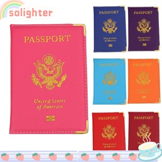 Solighter ปกหนังสือเดินทาง หนัง PU สีชมพู สําหรับผู้ชาย