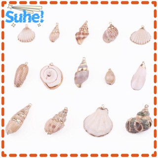 Suhe จี้เปลือกหอยทะเลธรรมชาติ สีขาว 10 แบบ สําหรับทําเครื่องประดับ สร้อยคอ DIY 20 ชิ้น