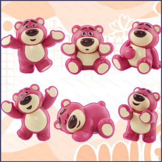 Sy2 โมเดลฟิกเกอร์ Toy Story Lotso สตรอเบอร์รี่ หมี ของเล่น สําหรับตกแต่งบ้าน ของขวัญ เก็บสะสม 6 ชิ้น YS2