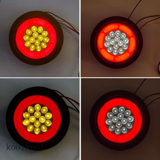 Kool ไฟเบรกท้าย Led 32 ดวง 12-24V สีเหลืองอําพัน สําหรับรถยนต์ รถบรรทุก รถพ่วง RV