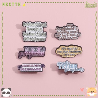 Nextth เข็มกลัดเคลือบ ลายดอกไม้ ผีเสื้อ หัวใจ ตัวอักษร สไตล์เรโทร สําหรับผู้หญิง