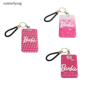 กระเป๋าใส่บัตรพลาสติก ป้องกันรอย ลายการ์ตูนอนิเมะ Barbie Bus Card Kawaii สีชมพู สําหรับนักเรียน
