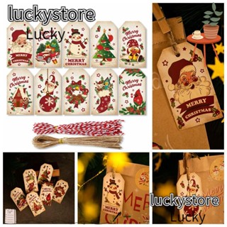 Lucky ไม้แขวนเสื้อ ลายการ์ตูนสโนว์แมน ซานตาคลอส คริสต์มาส แฮนด์เมด DIY สําหรับตกแต่ง 50 100 150 ชิ้น