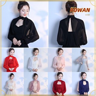 ROWANS ผ้าคลุมเจ้าสาว ชุดคอสเพลย์ เสื้อคลุม ชุดแต่งงาน แขนยาว ผ้าเคปนิ่ม ชุดราตรี ผ้าคลุมงานพรอม