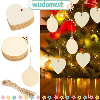 Wisdomest แผ่นไม้ ทรงกลม ลายหัวใจ สําหรับตกแต่งงานเทศกาลปี งานเลี้ยง DIY