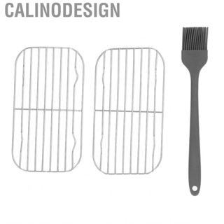 Calinodesign 2pcs Barbeque Wire Mesh Net Grill Grid Stainless Steel Wearproof Portable Gr