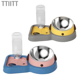 Ttiitt 500ml   Bowl With Automatic Water Dispenser Prevent Overturning Double Dish Pet Feeder Supplies