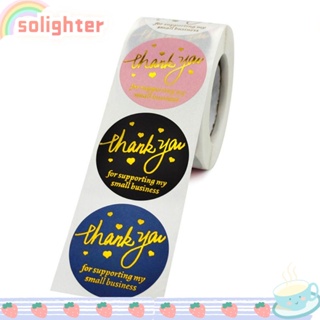 Solighter สติกเกอร์ฉลาก Thank You มีกาวในตัว ทรงกลม 1.5 นิ้ว 500 ชิ้น