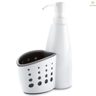 Soap Dispenser with Sponge Holder - Convenient 400mL Bathroom Liquid Hand Soap Pump Bottle