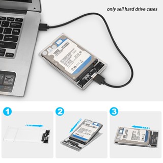 HDD Case SSD Enclosure 2.5inch ฮาร์ดไดรฟ์ USB 3.0 แบบใส รองรับโปรโตคอล UASP สําหรับ 7-9.5 มม. ขนาด 2.5 นิ้ว