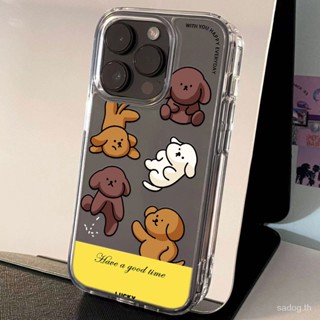 เคสโทรศัพท์มือถือแบบนิ่ม ใส กันกระแทก ลายการ์ตูนลูกสุนัขน่ารัก สําหรับ iPhone 15promax 14promax 15 14 13 12 11 pro max 13promax xr xsmax 7 8 plus 14plus 13pro