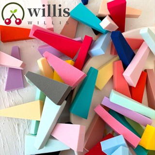 Willis 50 ชิ้น ฟองน้ําแต่งหน้า ทรงสามเหลี่ยม, คอนซีลเลอร์ ครีม รองพื้น ฟองน้ํา แป้งพัฟ, ครีมเหลว นุ่มพิเศษ เกลี่ยเรียบ เบลนด์ พัฟ เครื่องสําอาง พัฟผู้หญิง
