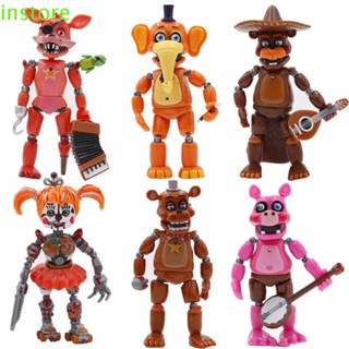 Instore โมเดลตุ๊กตาหมี กระต่าย Five Nights at Freddys Rabbit PVC สําหรับตกแต่งรถยนต์ 6 ชิ้น ต่อชุด