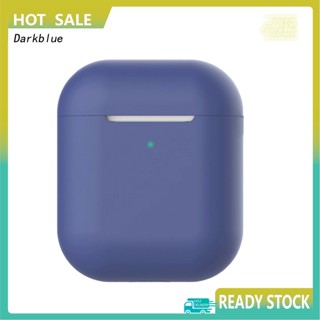 &lt;Darkblue&gt; กระเป๋าซิลิโคน ทนทาน สําหรับจัดเก็บหูฟังไร้สาย AirPods 2