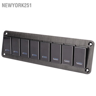  Newyork251 8 แผงสวิตช์ Rocker 12-24V อลูมิเนียมอัลลอยด์ 3 ขา LED สีฟ้าสลับเปิดปิดการควบคุมแสงสำหรับรถ RV รถจักรยานยนต์รถบัสรถพ่วง