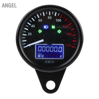 ANGEL Universal 0 ~ 160 กม./ชม.รถจักรยานยนต์ดิจิตอล LED LCD Speedometer TACHOMETER มาตรวัดความเร็ว Retro สีดำ