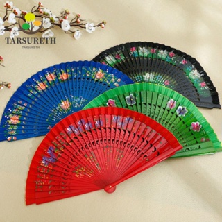 Tarsureth พัดไม้ แบบพับได้ สีสันสดใส สไตล์คลาสสิก สําหรับตกแต่งบ้าน