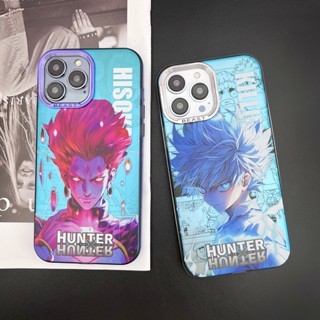 เคสโทรศัพท์มือถือ ชุบไฟฟ้า ลายการ์ตูน Aurora Hunter Killua Hisoka สําหรับ iPhone 15 14 13 12 11 Pro Max