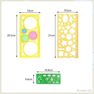[Freneci2] ไม้บรรทัดเรขาคณิต 20 ซม. อเนกประสงค์ สําหรับวาดภาพระบายสี 7 ชิ้น