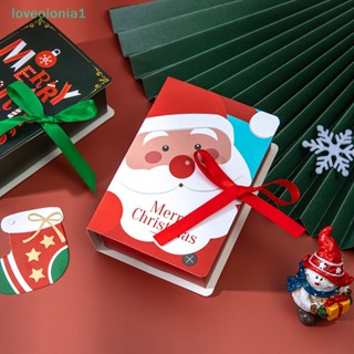 【loveoionia1】ถุงขนมคริสต์มาส รูปหนังสือ Merry Christmas ซานต้า สําหรับตกแต่งบ้าน เทศกาลคริสต์มาส