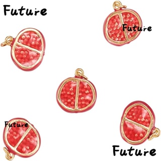 Future จี้ชาร์มทับทิม ทองเหลือง ชุบทอง 18K ขนาด 4.8*12.7*12 มม. สําหรับทําเครื่องประดับ