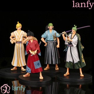 Lanfy โมเดลฟิกเกอร์ อนิเมะ Luffy Sanji Zoro สําหรับเด็ก เก็บสะสม