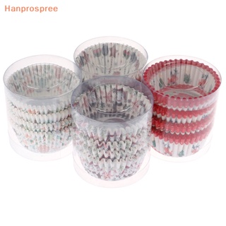 Hanprospree&gt; ถาดใส่คัพเค้ก มัฟฟิน ลายคริสต์มาส สําหรับงานปาร์ตี้ 100 ชิ้น ต่อชุด