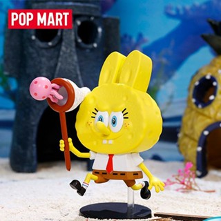 [พร้อมส่ง] ของเล่นฟิกเกอร์ POPMART LABUBU LABUBU SpongeBob SquarePants Mystery Box 7WXO