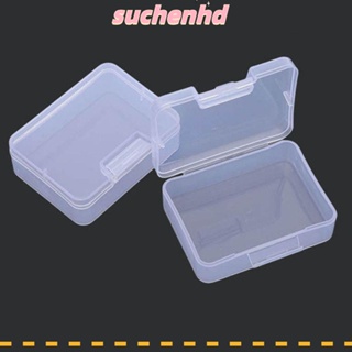 Suchenhd กล่องพลาสติกใส ทรงสี่เหลี่ยม แบบพกพา ทนทาน สําหรับใส่เครื่องประดับ ลูกปัด