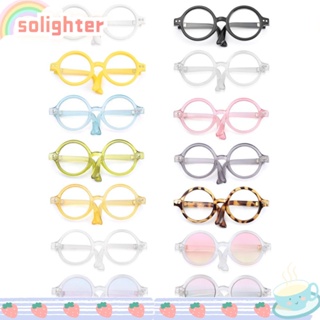 Solighter For 20cm แว่นตาตุ๊กตา เลนส์ใส กรอบกลม สีแคนดี้ อุปกรณ์เสริม สําหรับตุ๊กตาบลายธ์