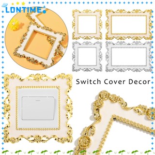 Lontime สติกเกอร์ติดผนัง สวิตช์ไฟ หรูหรา สีทอง สีเงิน