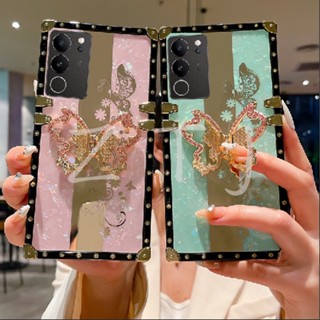 เคสโทรศัพท์กันกระแทก Vivo V29 Pro V29E V29Lite Clover Butterfly Ring Bracket เคสป้องกันกันกระแทก