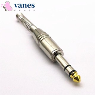 Vanes1 ปลั๊กแจ็คหูฟังโมโน ตัวผู้ 6.35 มม. ชุบนิกเกิล AUX 6.35 มม. 6.5 มม.
